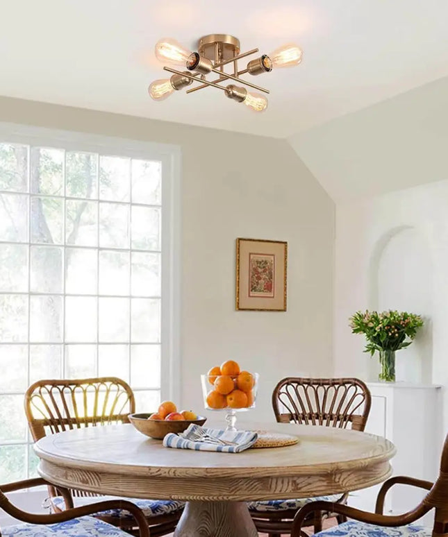 Modern Industrial Chandelier 4 Light Black - Home & Garden > Lighting