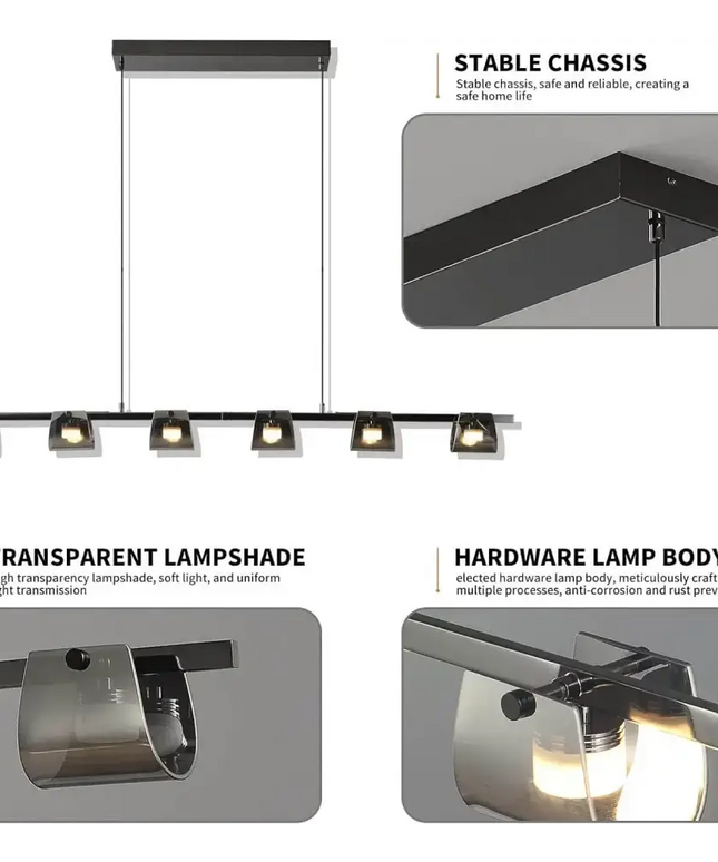 Modern LED Chandelier 6 Lights 48W - Home & Garden > Lighting