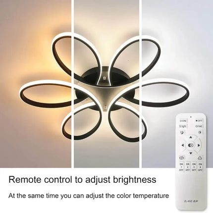 Modern LED Chandelier Flush Mount Lamp Remote Control (60cm) - Home & Garden > Lighting
