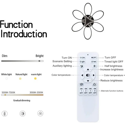 Modern LED Chandelier Flush Mount Lamp Remote Control (60cm) - Home & Garden > Lighting