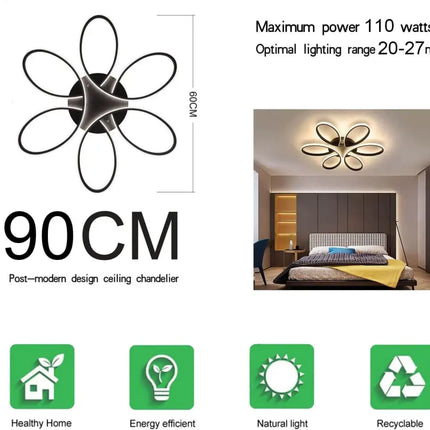 Modern LED Chandelier Light Fixture (90 cm) - Home & Garden > Lighting