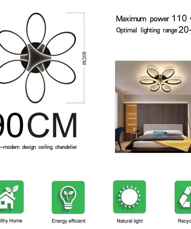 Modern LED Chandelier Light Fixture (90 cm) - Home & Garden > Lighting