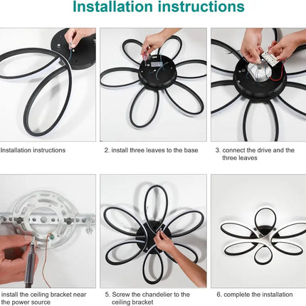 Modern LED Chandelier Light Fixture Dimmable Remote (75 cm) - Home & Garden > Lighting