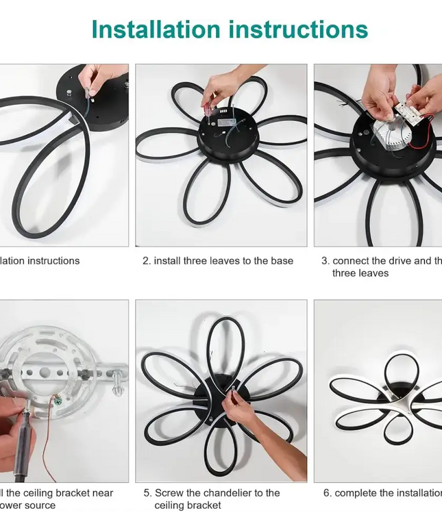 Modern LED Chandelier Light Fixture Dimmable Remote (75 cm) - Home & Garden > Lighting