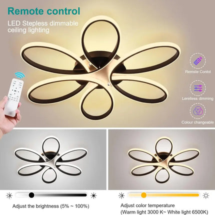 Modern LED Chandelier Light Fixture Dimmable Remote (75 cm) - Home & Garden > Lighting