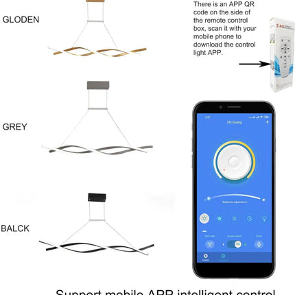 Modern LED Chandelier Lighting Lamps Bedroom Kitchen (Black L80cm Pendant) - Home & Garden > Lighting