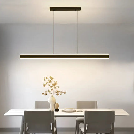 Modern Minimalist Trapezoid Pendant Light Adjustable LED Bar Light Black - Home & Garden > Lighting > Ceiling Lights