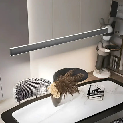 Modern Minimalist Trapezoid Pendant Light Adjustable LED Bar Light Black - Home & Garden > Lighting > Ceiling Lights