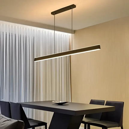 Modern Minimalist Trapezoid Pendant Light Adjustable LED Bar Light Black - Home & Garden > Lighting > Ceiling Lights
