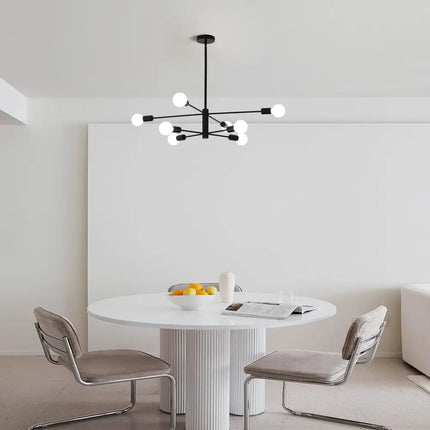 Modern Sputnik Chandelier 8 Light Black - Home & Garden > Lighting