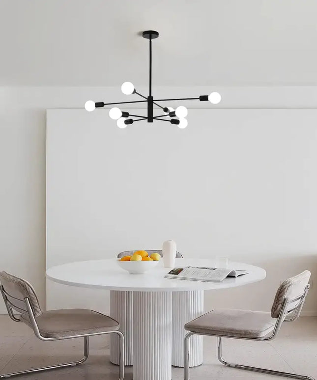 Modern Sputnik Chandelier 8 Light Black - Home & Garden > Lighting