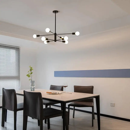 Modern Sputnik Chandelier 8 Light Black - Home & Garden > Lighting