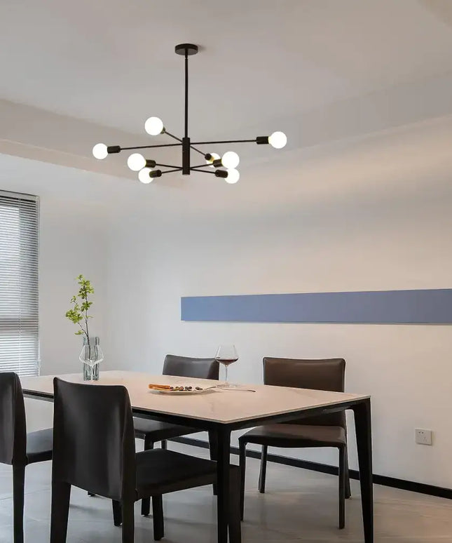 Modern Sputnik Chandelier 8 Light Black - Home & Garden > Lighting