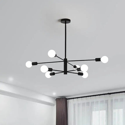 Modern Sputnik Chandelier 8 Light Black - Home & Garden > Lighting