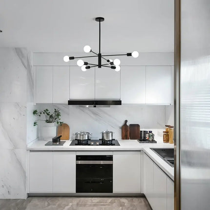 Modern Sputnik Chandelier 8 Light Black - Home & Garden > Lighting