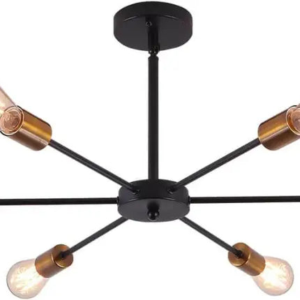 Modern Sputnik Chandelier Black Gold E27 Bulbs - Home & Garden > Lighting
