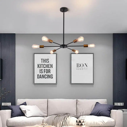Modern Sputnik Chandelier Black Gold E27 Bulbs - Home & Garden > Lighting