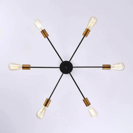 Modern Sputnik Chandelier Black Gold E27 Bulbs - Home & Garden > Lighting