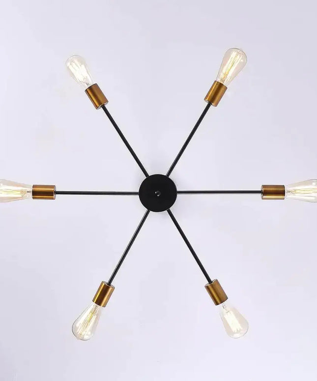 Modern Sputnik Chandelier Black Gold E27 Bulbs - Home & Garden > Lighting