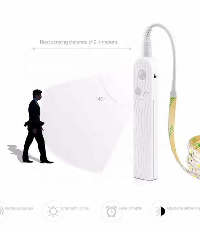 Motion Sensor LED Strip Light 3m warm white-Home & Garden > Lighting-Koala Lamps and Lighting