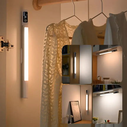 Motion Sensor Rechargeable LED Night Light with Digital Display