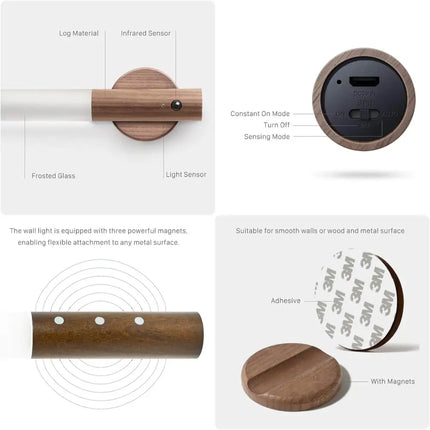 Motion Sensor Wall Light Indoor LED Rechargeable 1pc - Home & Garden > Lighting