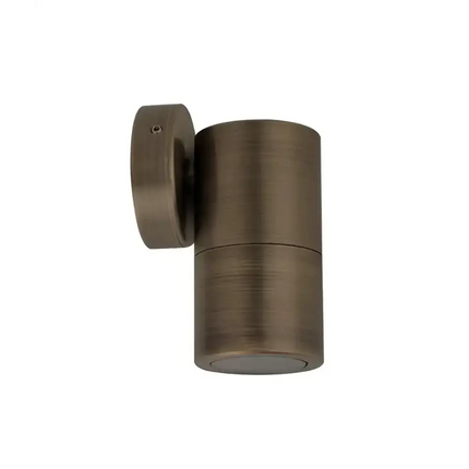 MR16 12V Exterior Single Fixed Wall Pillar Light Antique Brass IP65 - PM1FBR-Exterior Wall Lights-CLA Lighting