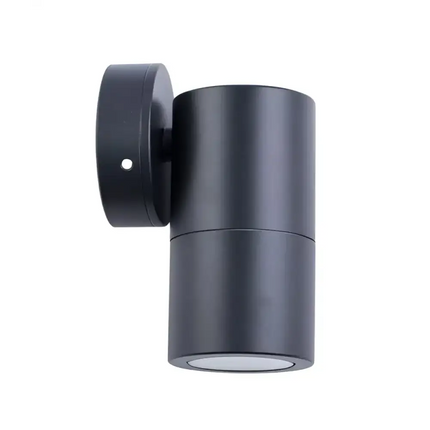 MR16 12V Exterior Single Fixed Wall Pillar Light Black IP65 - PM1FBL-Exterior Wall Lights-CLA Lighting