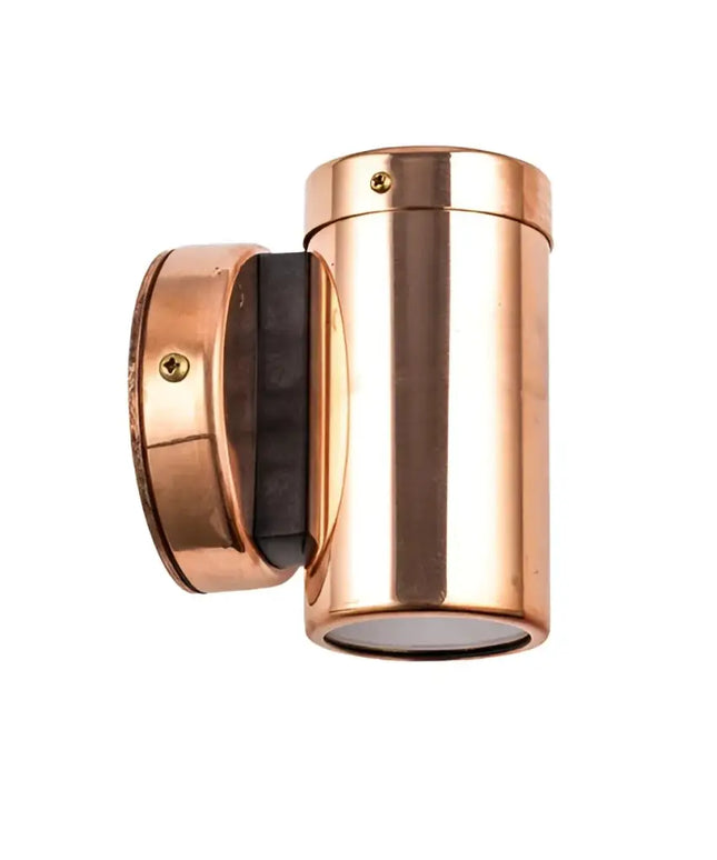 MR16 12V Exterior Single Fixed Wall Pillar Light Copper IP54 - PM1FCEC-Exterior Wall Lights-CLA Lighting