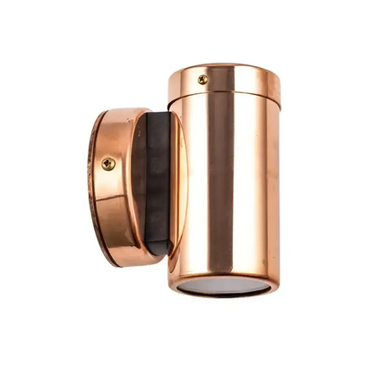 MR16 12V Exterior Single Fixed Wall Pillar Light Copper IP54 - PM1FCEC-Exterior Wall Lights-CLA Lighting