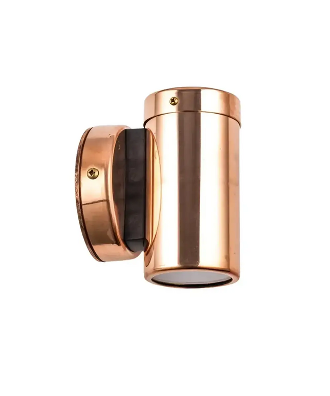 MR16 12V Exterior Single Fixed Wall Pillar Light Copper IP54 - PM1FCEC-Exterior Wall Lights-CLA Lighting