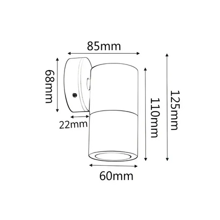 MR16 12V Exterior Single Fixed Wall Pillar Light Copper IP65 - PM1FC-Exterior Wall Lights-CLA Lighting