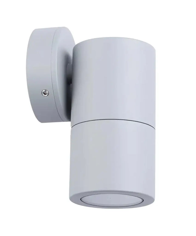 MR16 12V Exterior Single Fixed Wall Pillar Light Matt Grey IP65 - PM1FSIL-Exterior Wall Lights-CLA Lighting