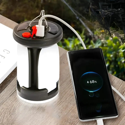 Solar LED Camping Lantern Rechargeable Power Bank Foldable Light Modes