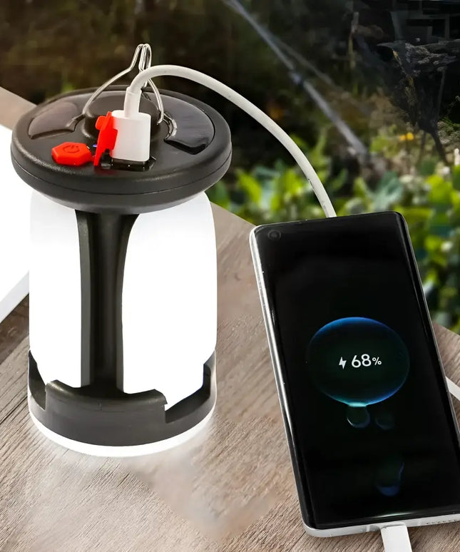 Solar LED Camping Lantern Rechargeable Power Bank Foldable Light Modes