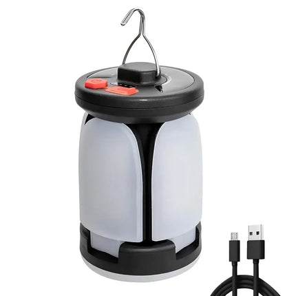 Solar LED Camping Lantern Rechargeable Power Bank Foldable Light Modes