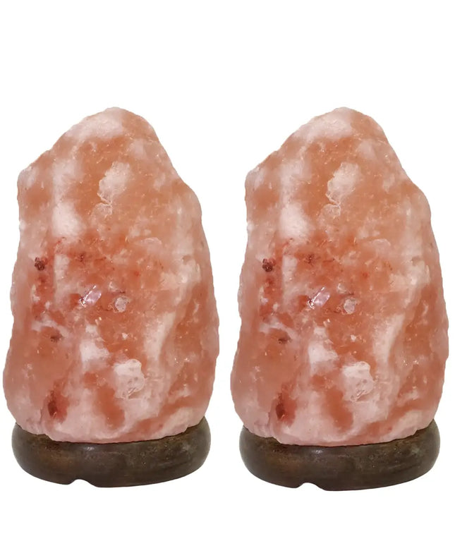 2-3kg Himalayan Salt Lamp on Timber Base | Twin Value Pack