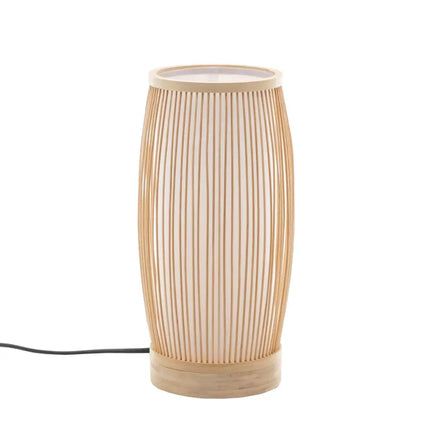 Natural Woven Bamboo Cylinder Table Lamp Light Shade Boho Tropical Coastal - Home & Garden > Lighting
