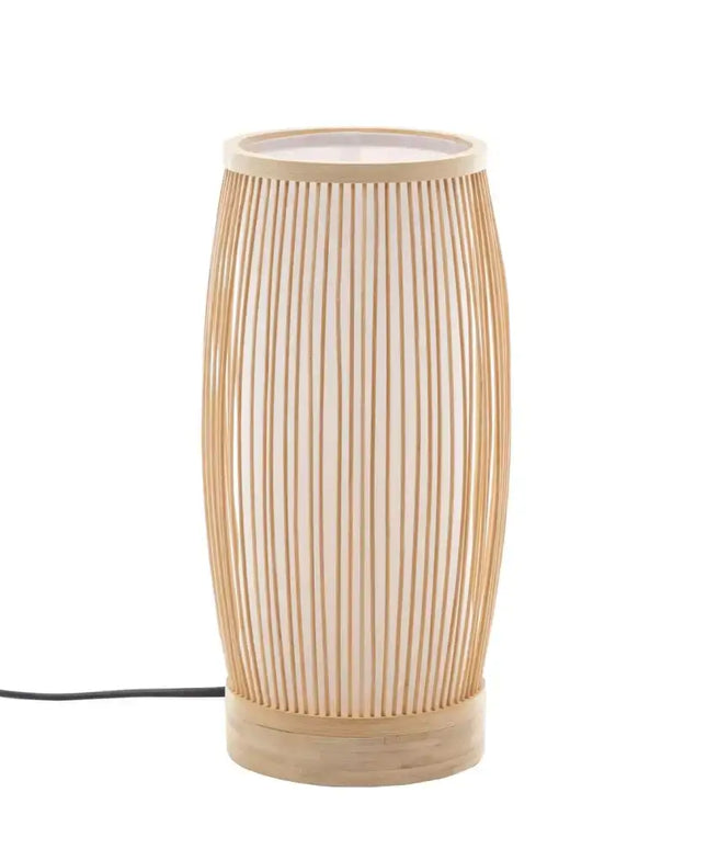 Natural Woven Bamboo Cylinder Table Lamp Light Shade Boho Tropical Coastal - Home & Garden > Lighting