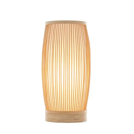 Natural Woven Bamboo Cylinder Table Lamp Light Shade Boho Tropical Coastal - Home & Garden > Lighting