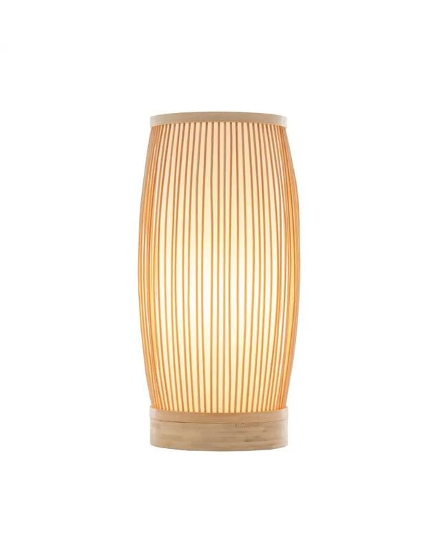 Natural Woven Bamboo Cylinder Table Lamp Light Shade Boho Tropical Coastal - Home & Garden > Lighting