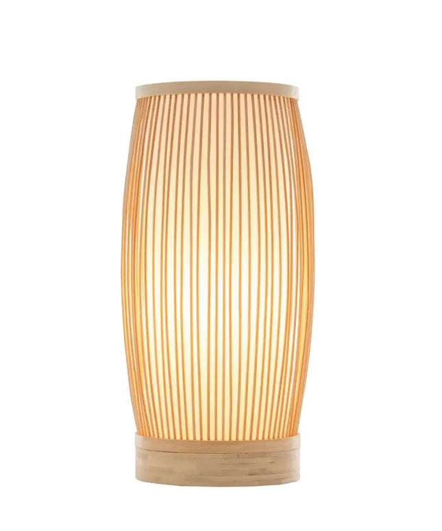 Natural Woven Bamboo Cylinder Table Lamp Light Shade Boho Tropical Coastal - Home & Garden > Lighting