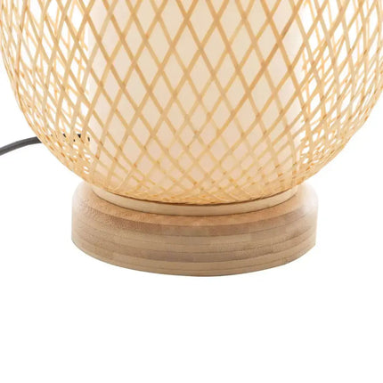 Natural Woven Bamboo Oval Table Lamp Light Shade Boho Tropical Coastal - Home & Garden > Lighting