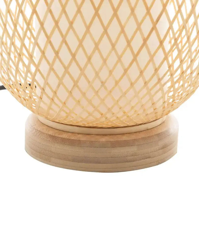 Natural Woven Bamboo Oval Table Lamp Light Shade Boho Tropical Coastal - Home & Garden > Lighting