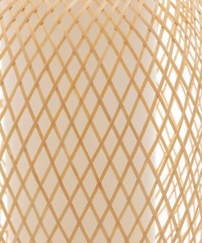 Natural Woven Bamboo Oval Table Lamp Light Shade Boho Tropical Coastal - Home & Garden > Lighting