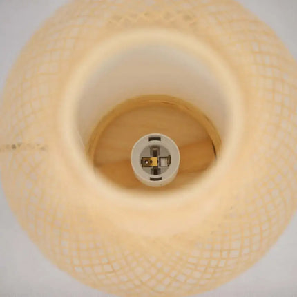 Natural Woven Bamboo Oval Table Lamp Light Shade Boho Tropical Coastal - Home & Garden > Lighting