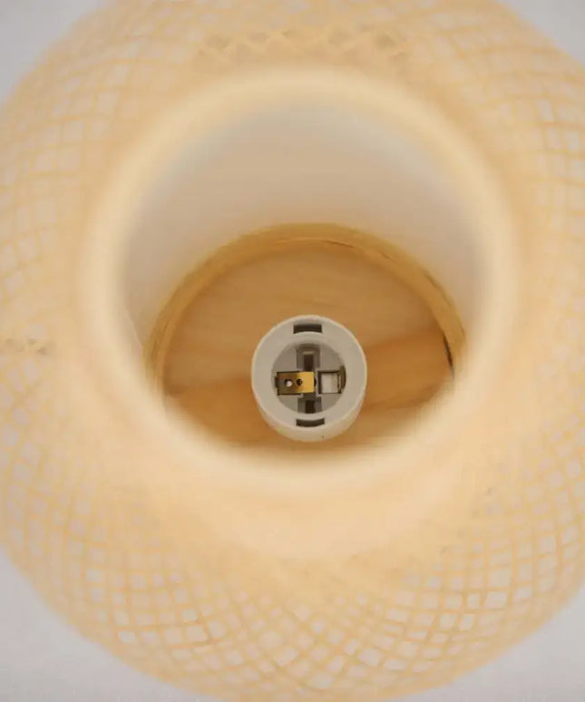 Natural Woven Bamboo Oval Table Lamp Light Shade Boho Tropical Coastal - Home & Garden > Lighting