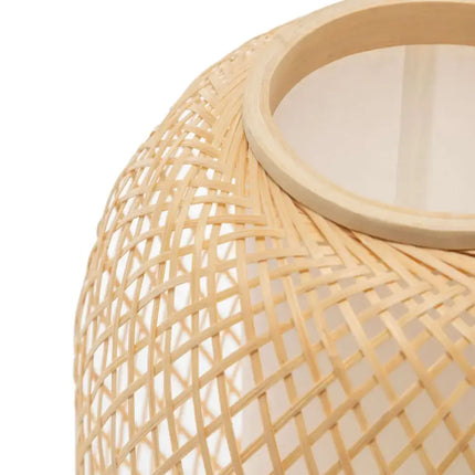 Natural Woven Bamboo Oval Table Lamp Light Shade Boho Tropical Coastal - Home & Garden > Lighting