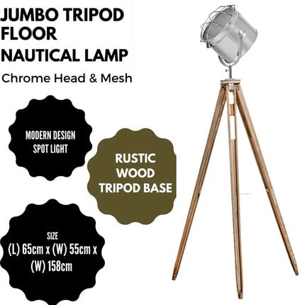NAUTICAL TRIPOD FLOOR LAMP Searchlight Modern Spot Light Retro Industrial - Home & Garden > Lighting