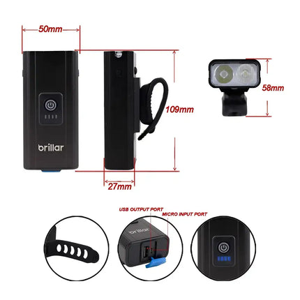 Night Rider - 300 Lumen Rechargeable Multifunctional Bike Light--Brillar